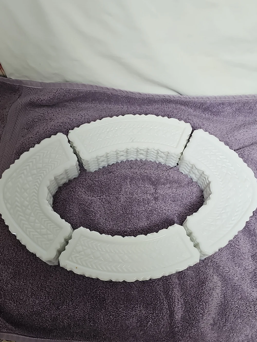 Vintage Westmoreland Curved Candle/Server Milk Glass Home Accents